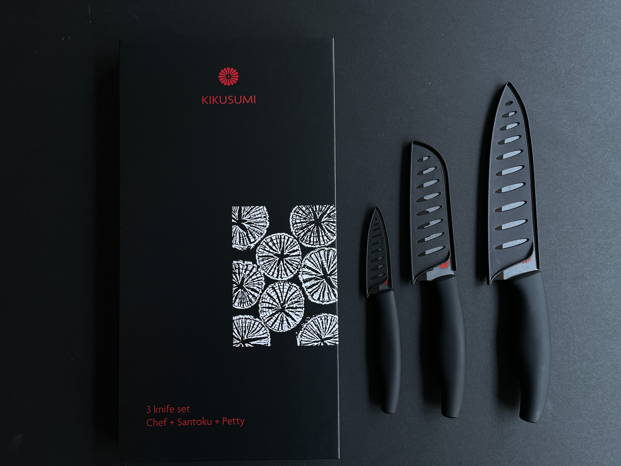 Kikusumi Black Ceramic Collection 4 Piece Nakiri Vegetarian Knife Gift Set  Bundle - Kikusumi Knife SHOP