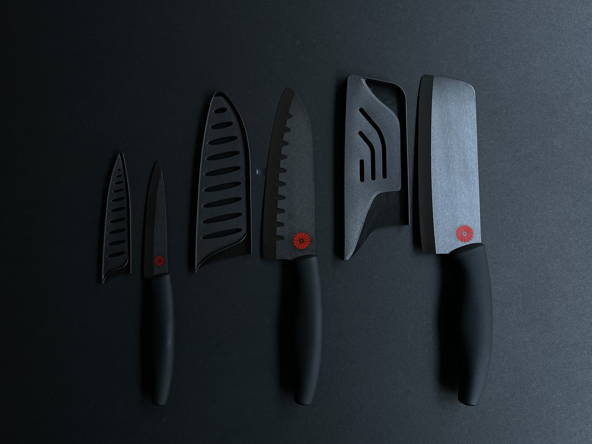 Kikusumi Black Ceramic Collection 5 Piece Chef Knife Gift Set