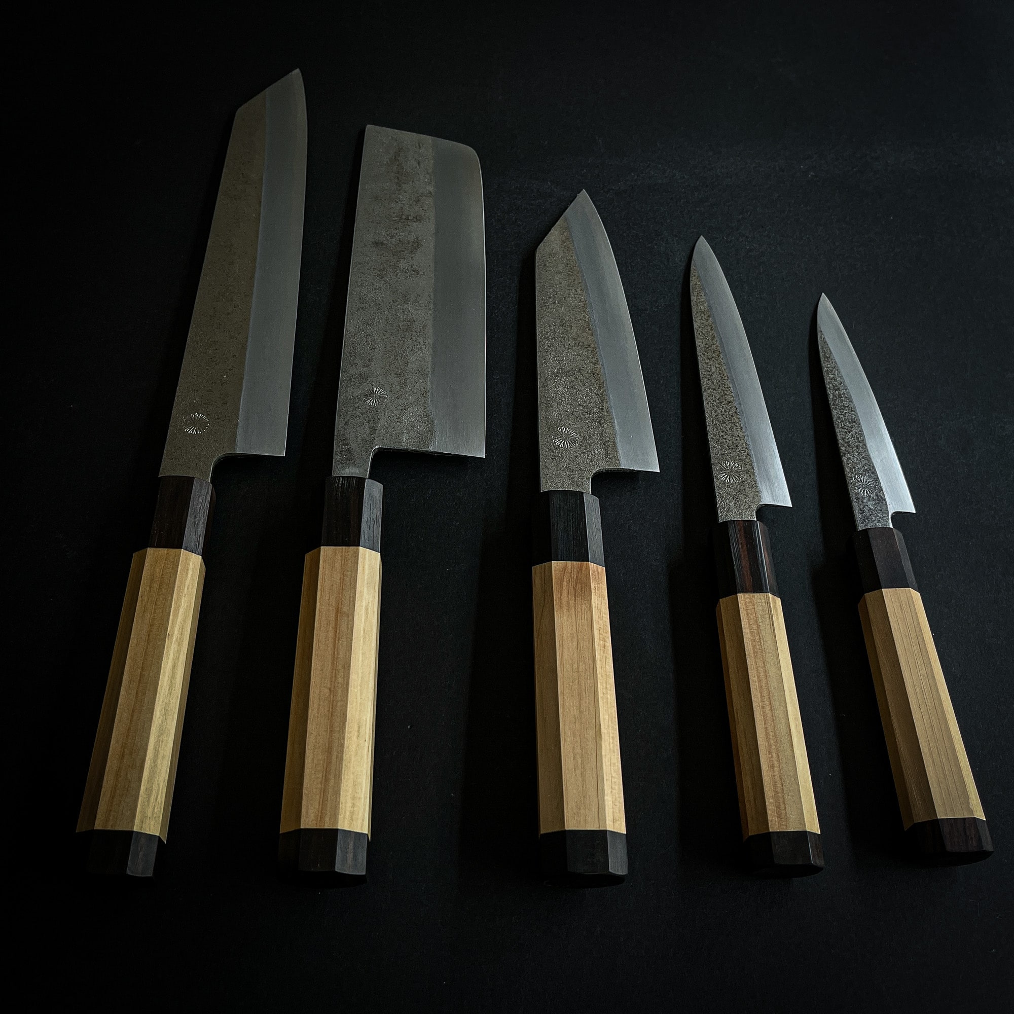 Kikusumi Black Ceramic Collection 4 Piece Nakiri Vegetarian Knife